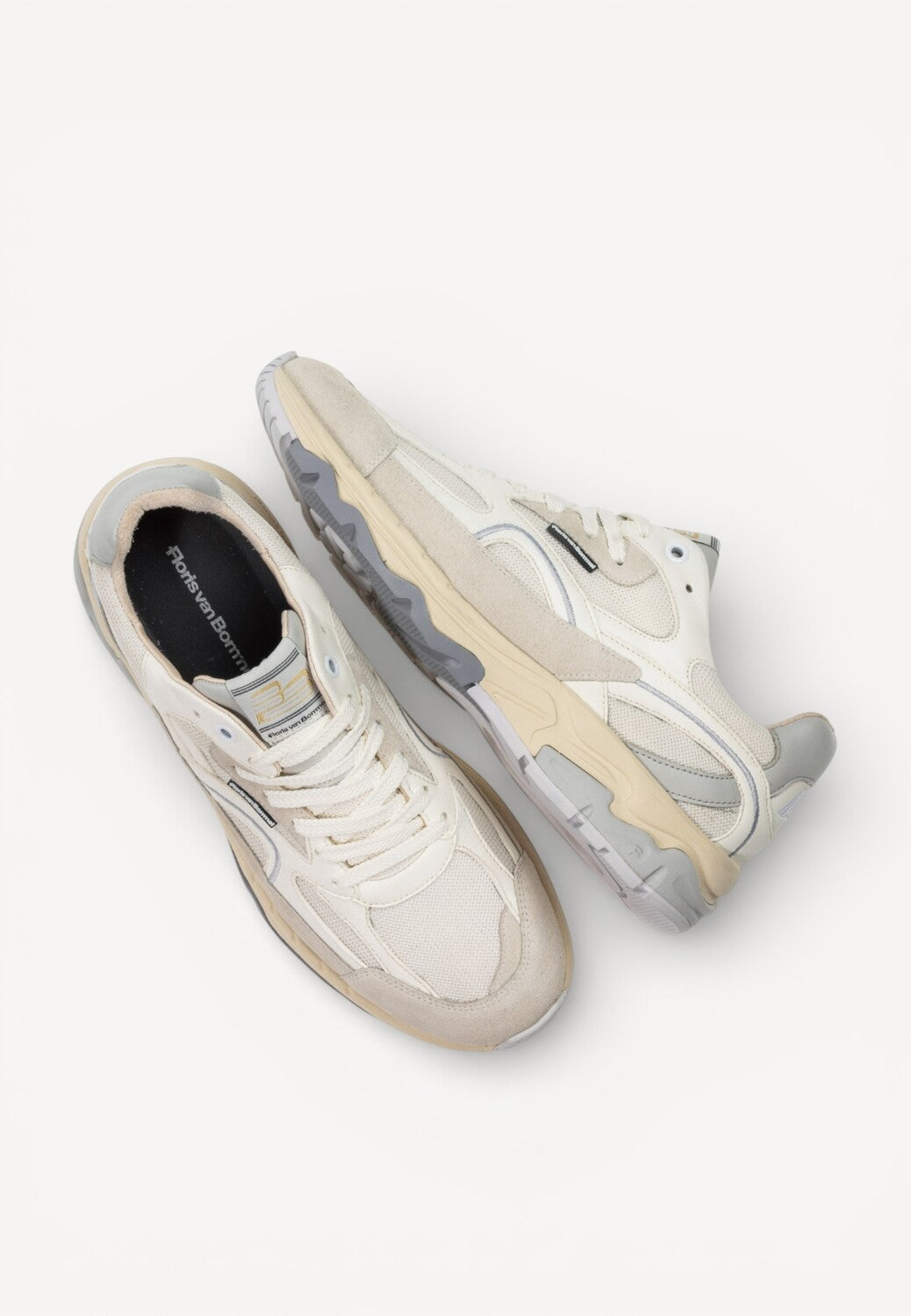 Heren veterschoenen-Beige combi kleur