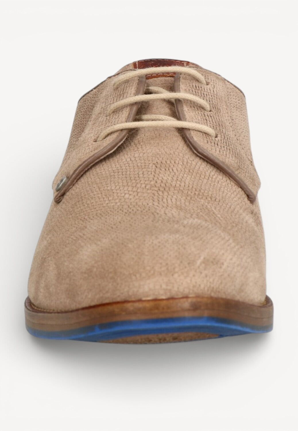 Heren veterschoenen-Beige suède/nubuck