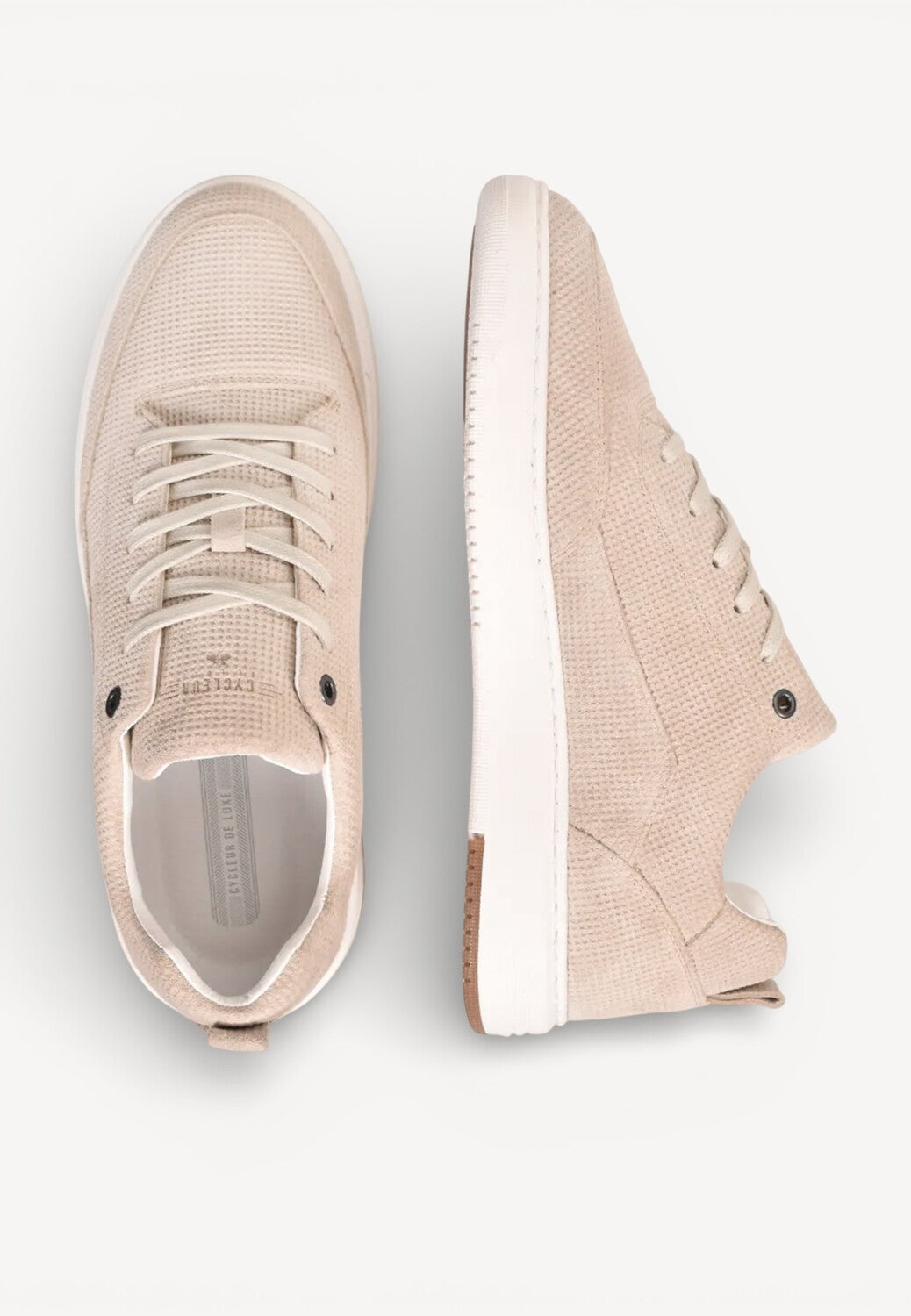 Heren veterschoenen-Beige suède/nubuck