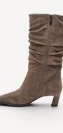 DAMESLAARS LANG/HALFHOOG-Beige suède/nubuck