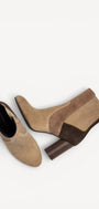 DAMES BOOTS+KORT LAARS-Beige combi kleur
