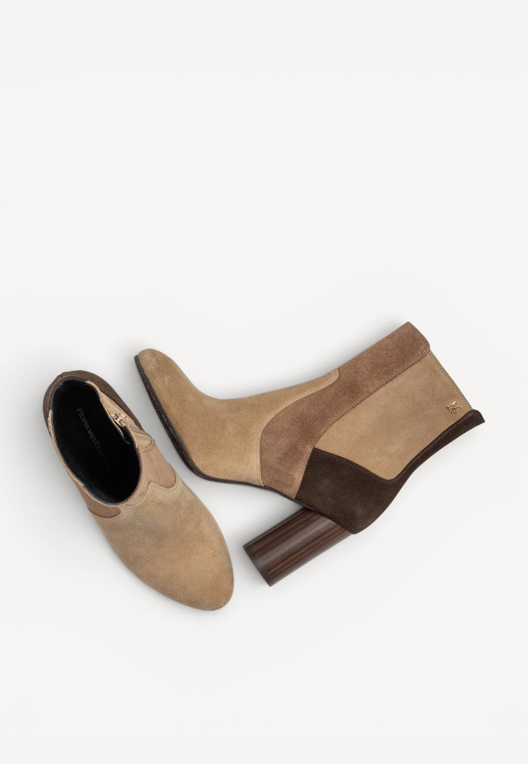 DAMES BOOTS+KORT LAARS-Beige combi kleur