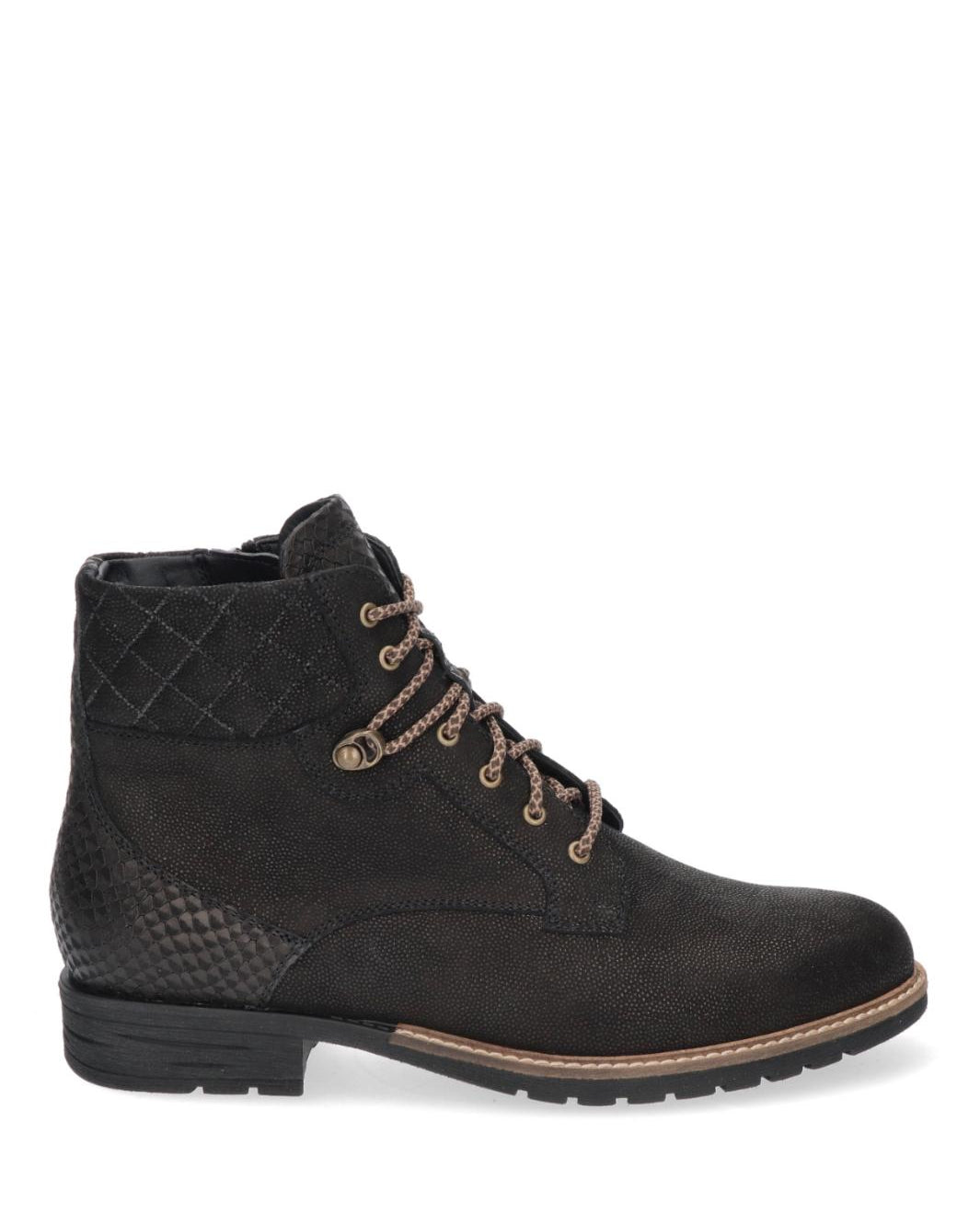 DAMES BOOTS+KORT LAARS-Zwart leer