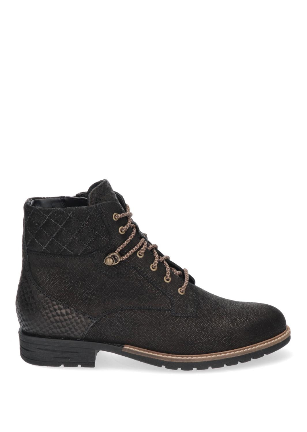 DAMES BOOTS+KORT LAARS-Zwart leer