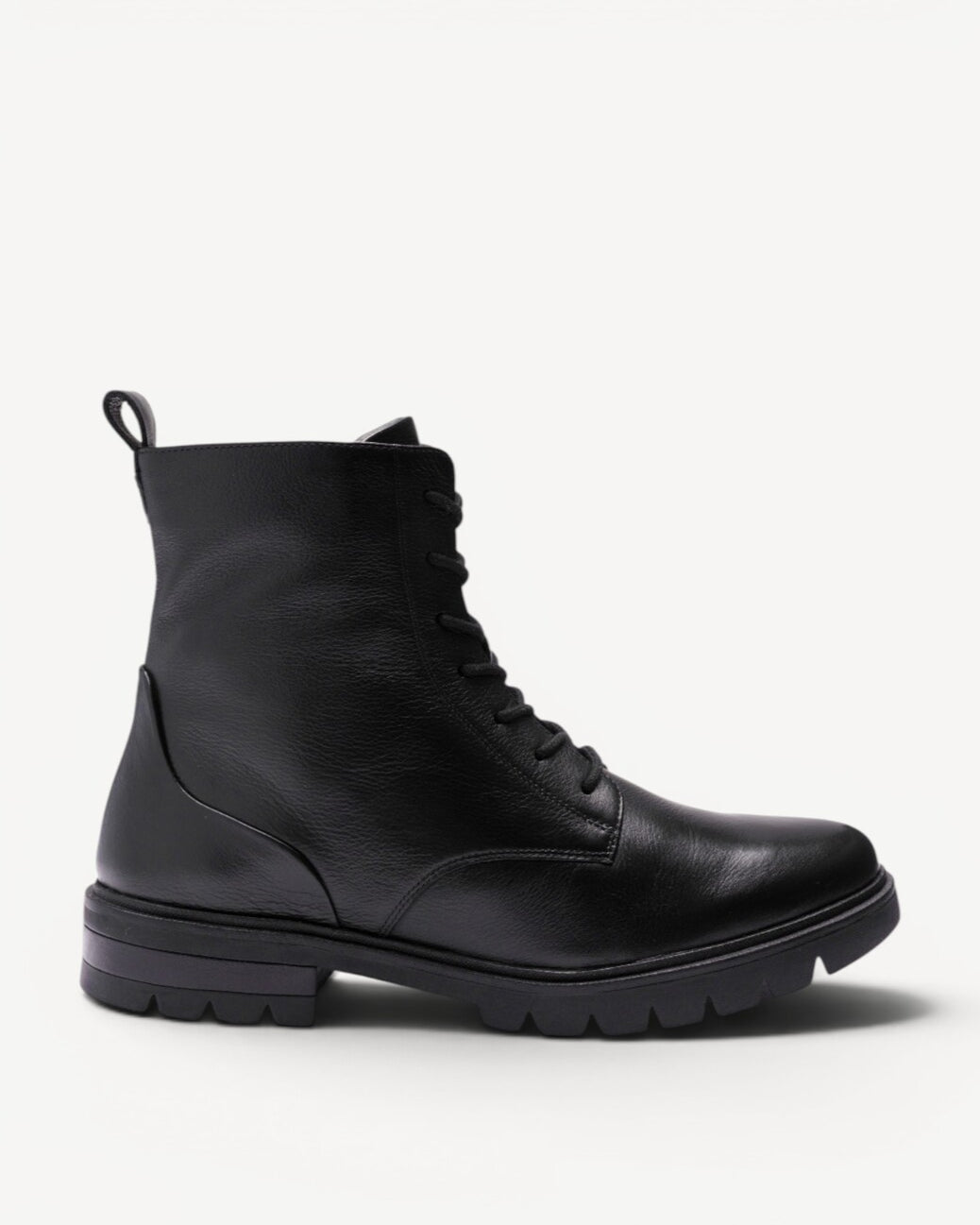 DAMES BOOTS+KORT LAARS-Zwart leer