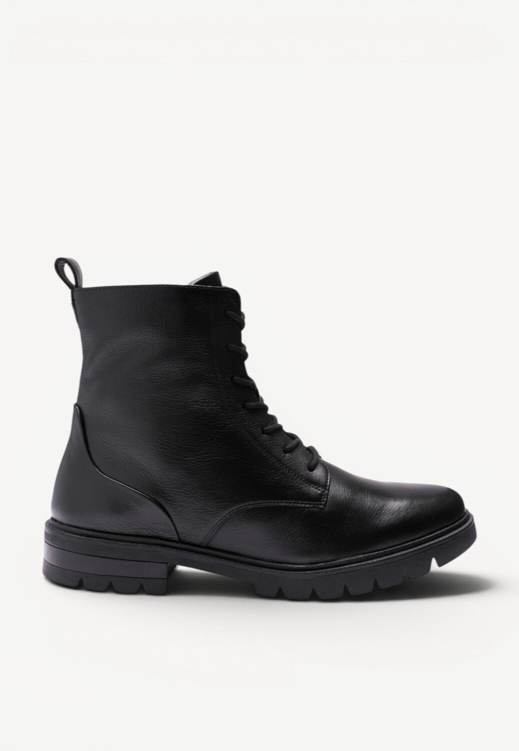 DAMES BOOTS+KORT LAARS-Zwart leer
