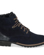 DAMES BOOTS+KORT LAARS-Blauw suède/nubuck