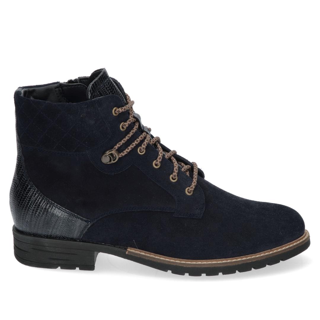 DAMES BOOTS+KORT LAARS-Blauw suède/nubuck
