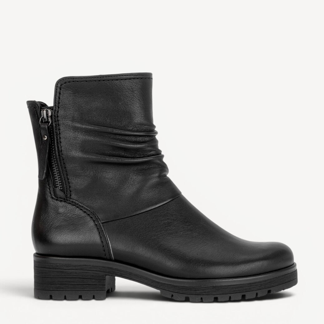 DAMES BOOTS+KORT LAARS-Zwart leer