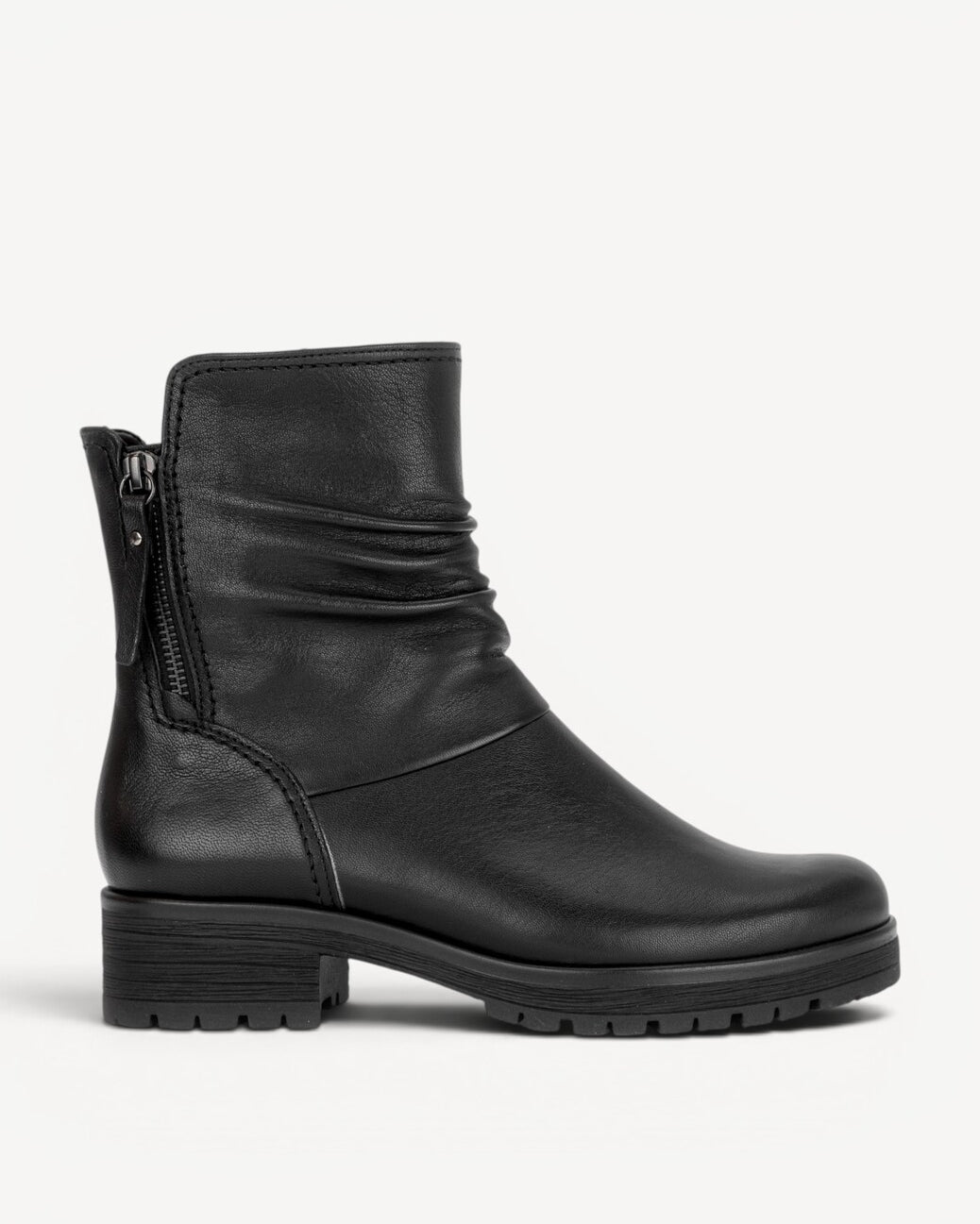 DAMES BOOTS+KORT LAARS-Zwart leer