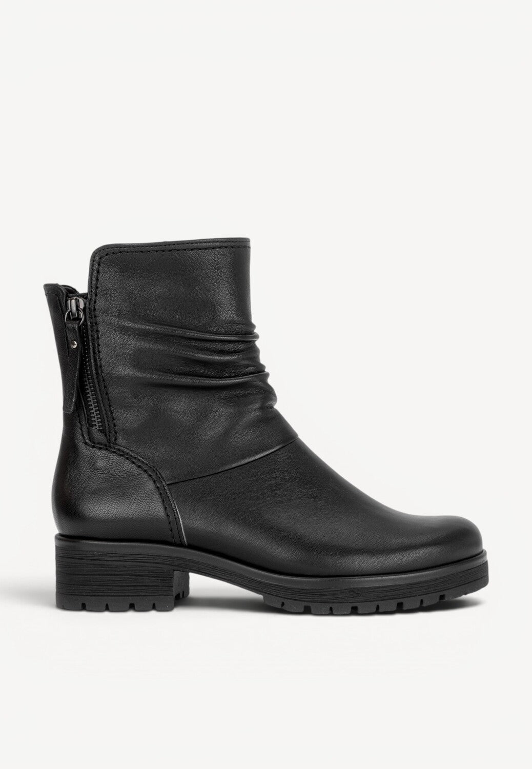 DAMES BOOTS+KORT LAARS-Zwart leer