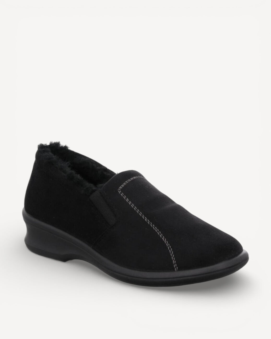 Dames dichte pantoffels-Zwart suède