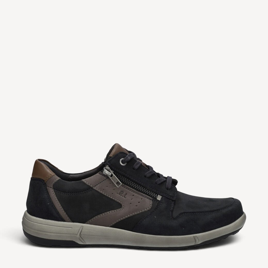 Heren veterschoenen-Blauw suède/nubuck