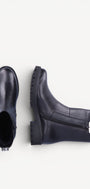 DAMES BOOTS+KORT LAARS-Zwart leer