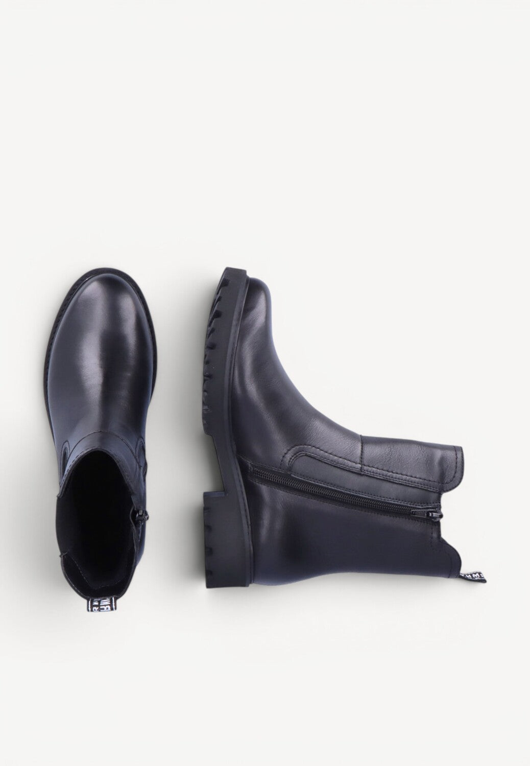 DAMES BOOTS+KORT LAARS-Zwart leer