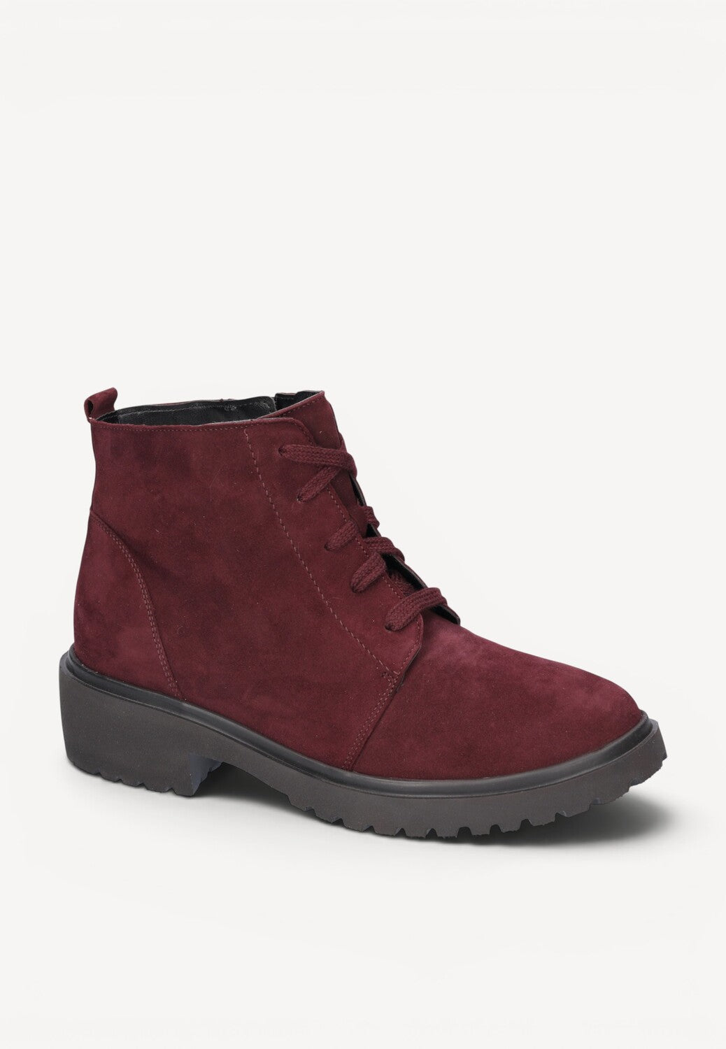 DAMES BOOTS+KORT LAARS-Rood suède/nubuck