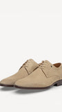 Heren veterschoenen-Beige suède/nubuck