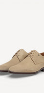 Heren veterschoenen-Beige suède/nubuck