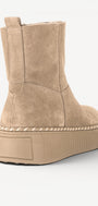 DAMES BOOTS+KORT LAARS-Beige suède/nubuck