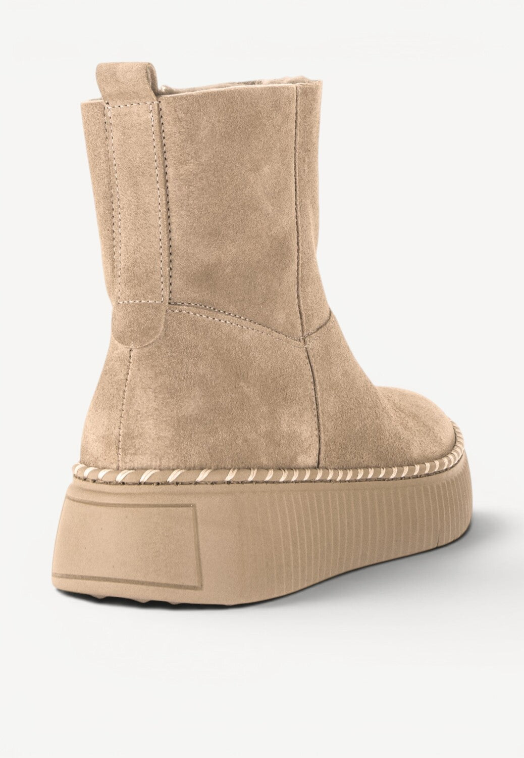 DAMES BOOTS+KORT LAARS-Beige suède/nubuck