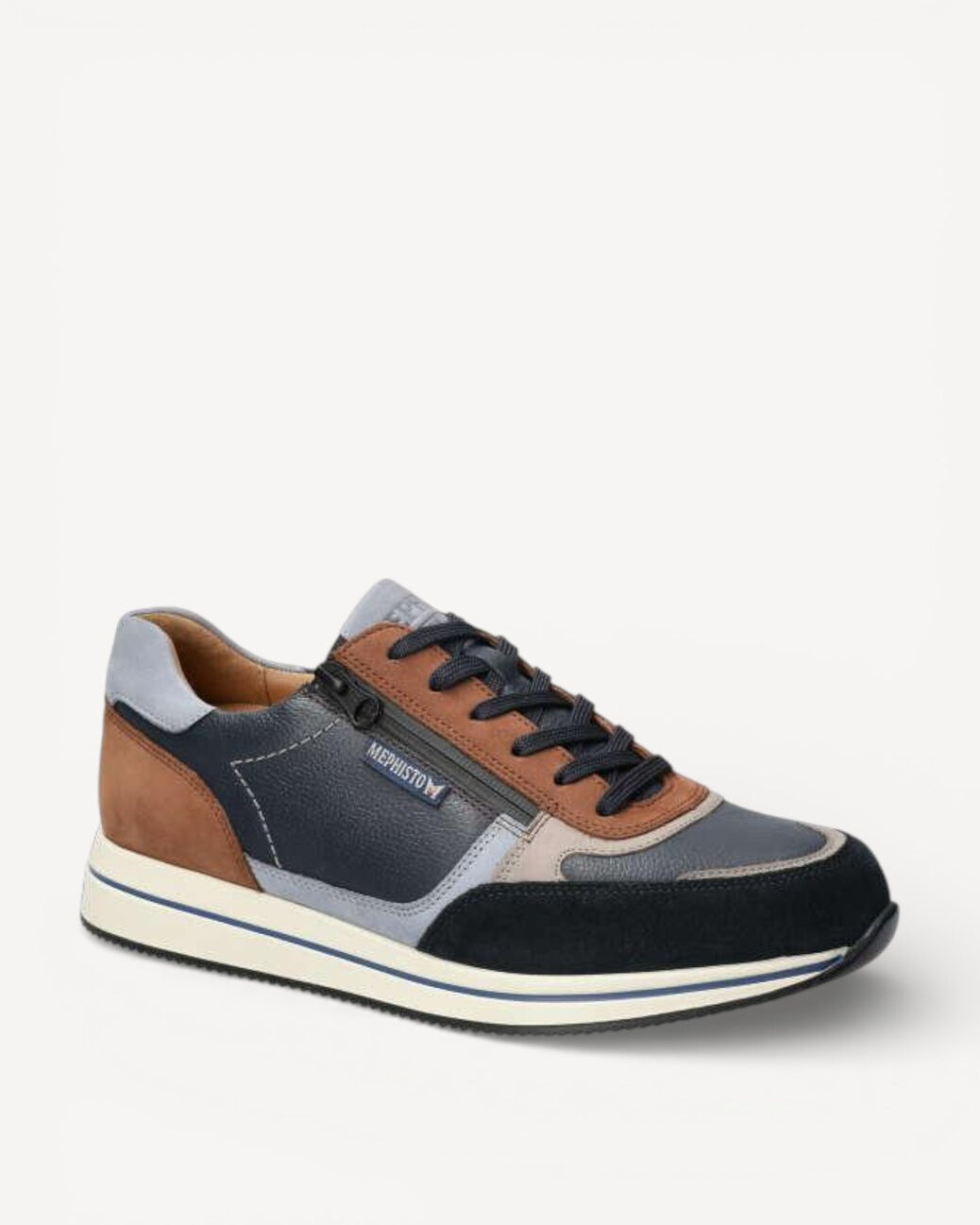 Heren veterschoenen-Blauw combi kleur