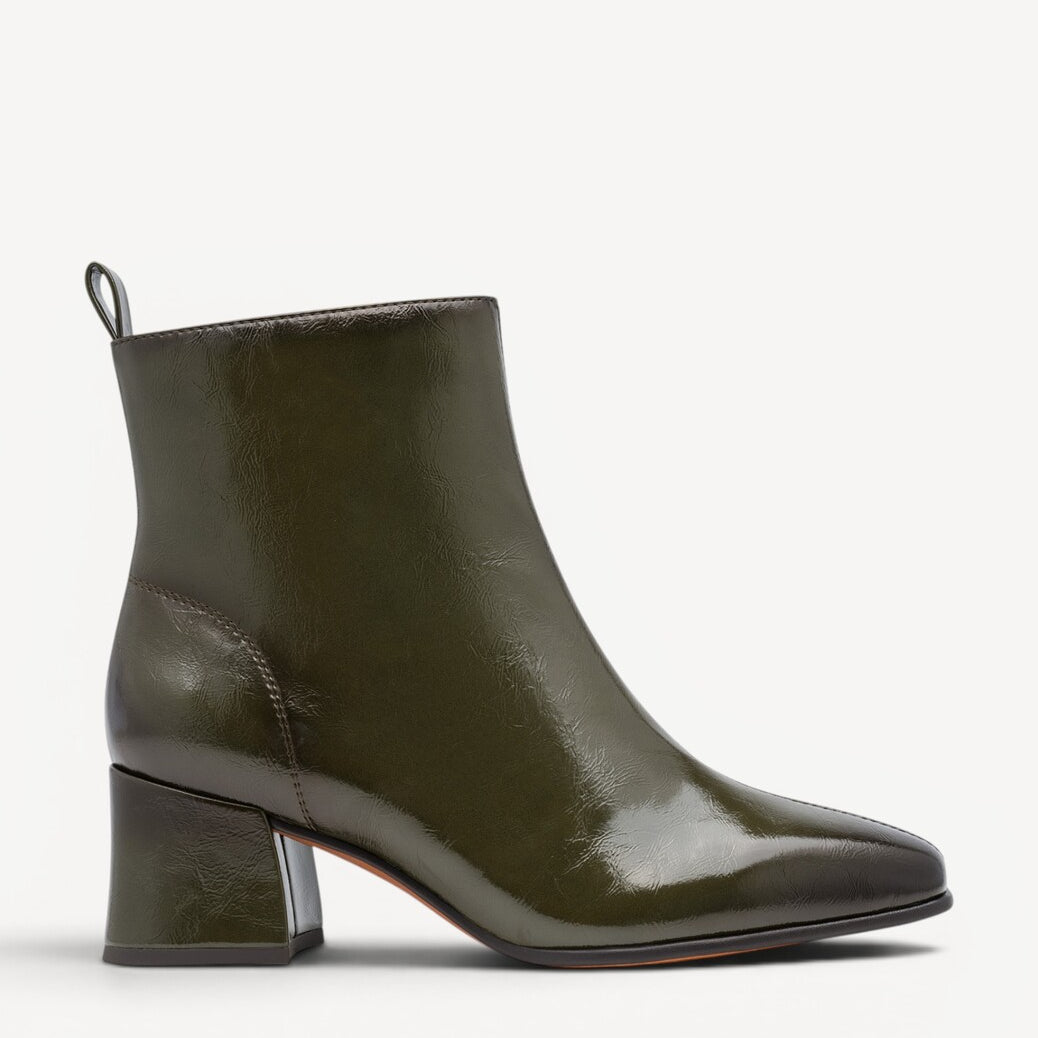 DAMES BOOTS+KORT LAARS-Groen lak