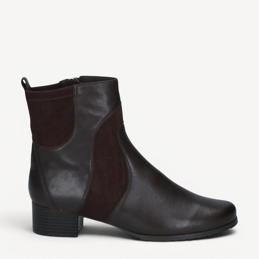 DAMES BOOTS+KORT LAARS-Bruin leer