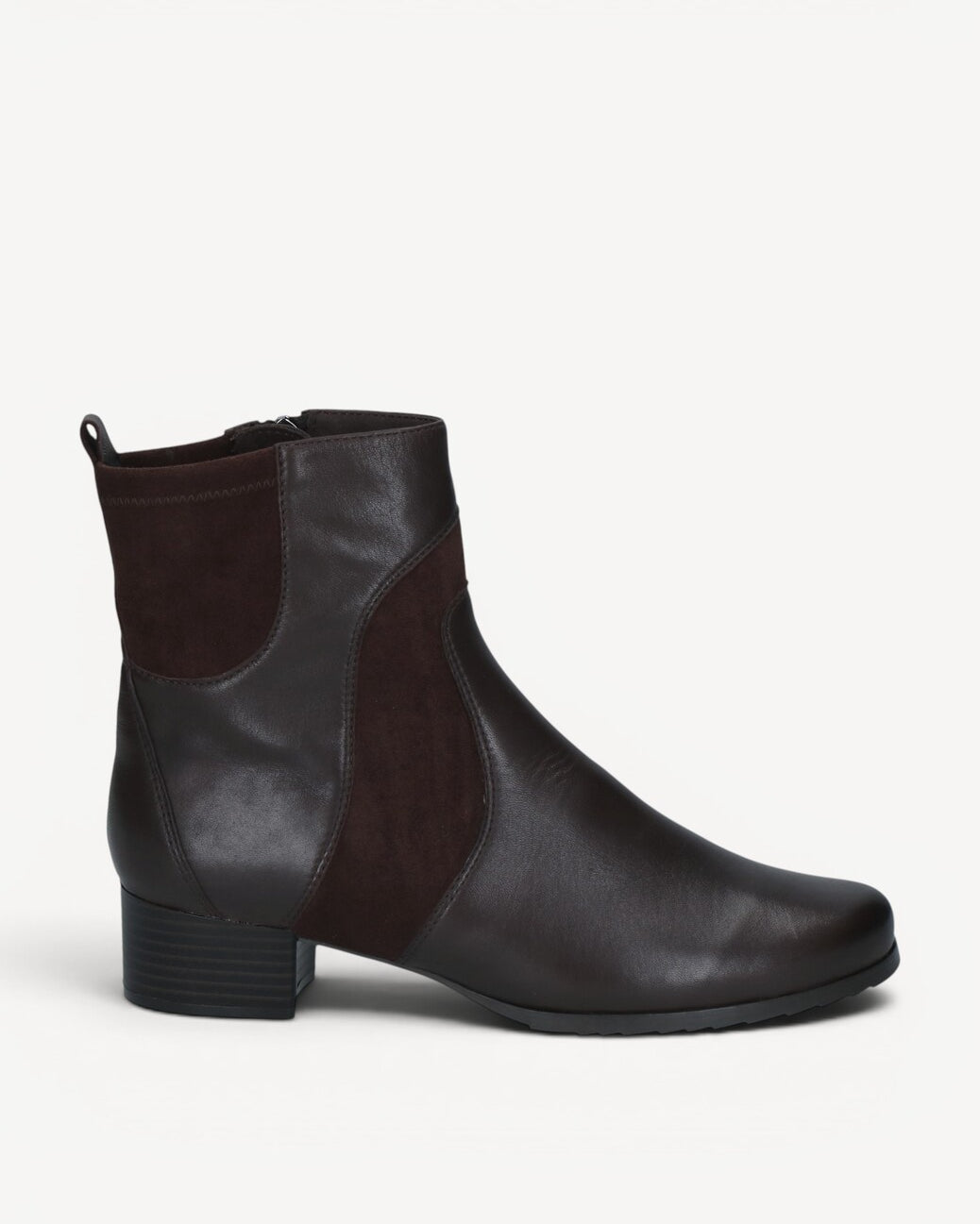 DAMES BOOTS+KORT LAARS-Bruin leer