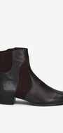 DAMES BOOTS+KORT LAARS-Bruin leer