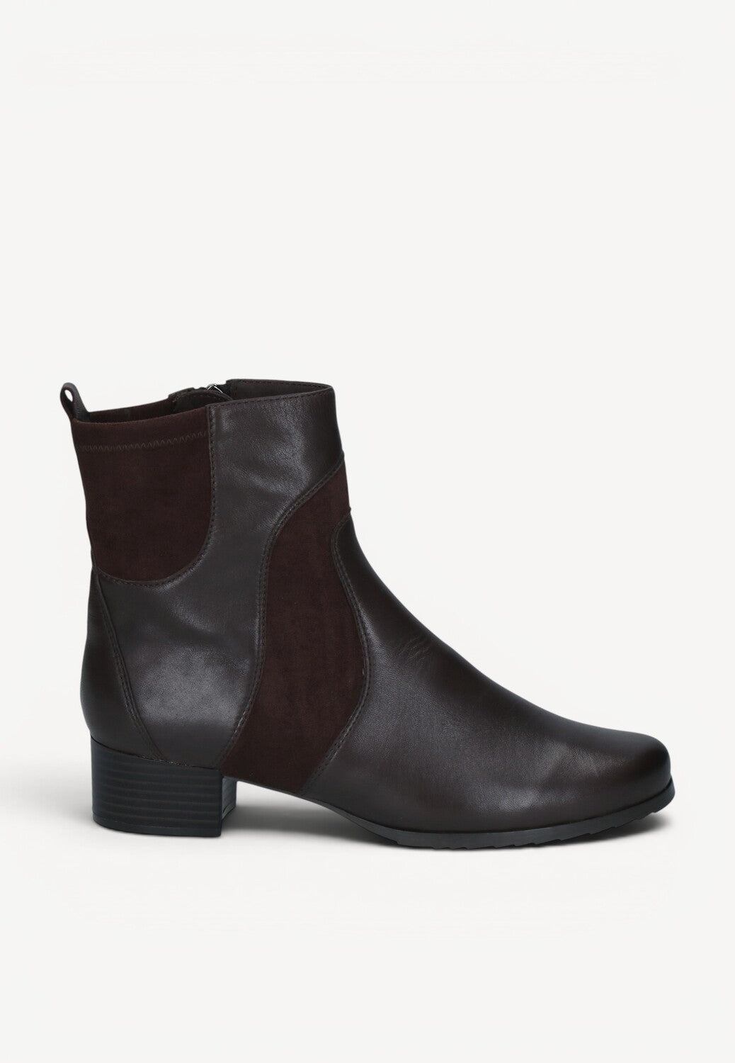 DAMES BOOTS+KORT LAARS-Bruin leer