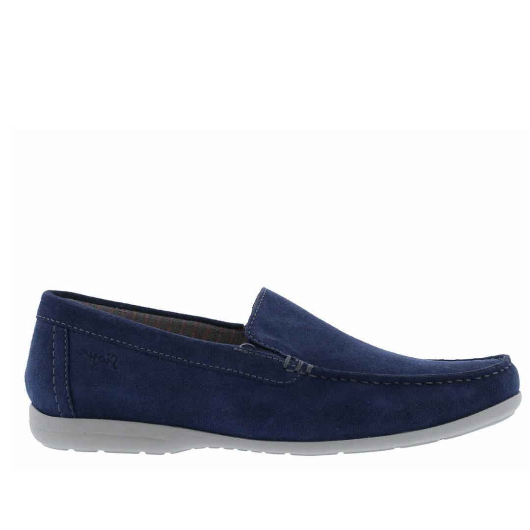 Heren instapper-Blauw suède/nubuck