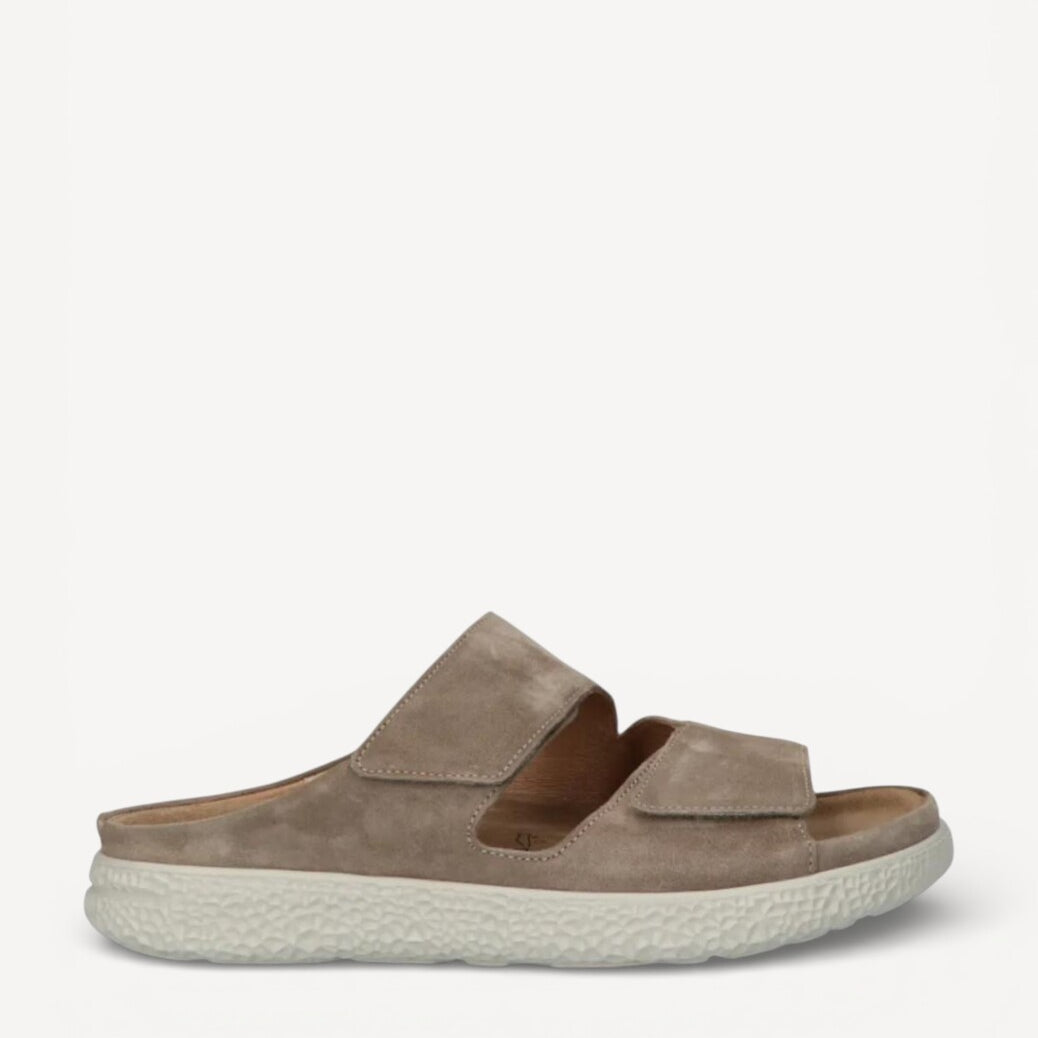 DAMES OPEN SCHOENEN-Beige suède/nubuck