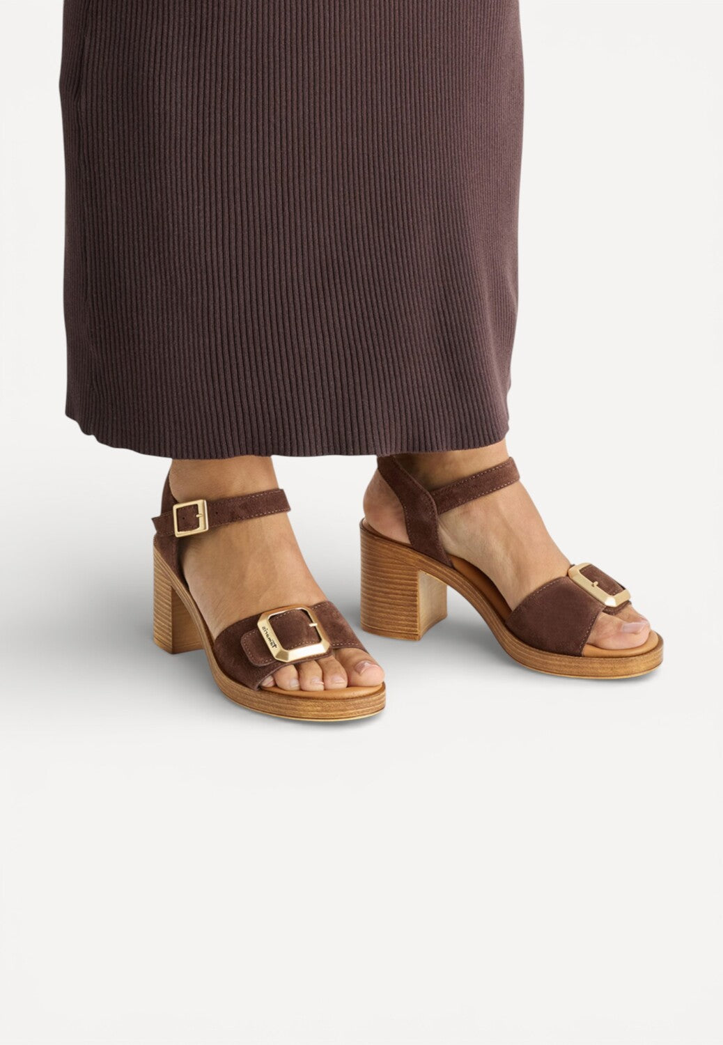 DAMES OPEN SCHOENEN-Bruin suède