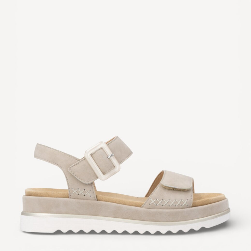 DAMES OPEN SCHOENEN-Beige suède/nubuck