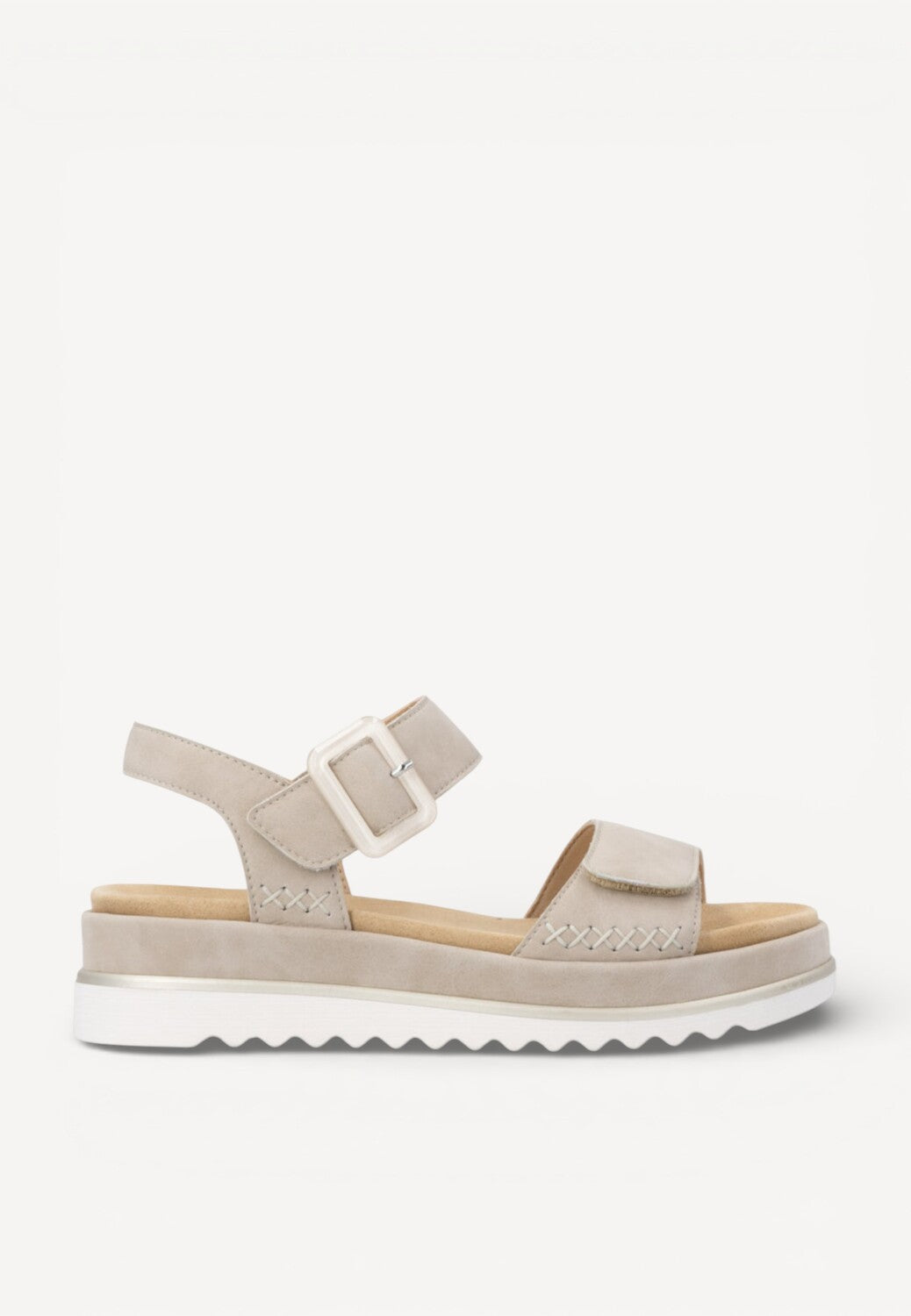 DAMES OPEN SCHOENEN-Beige suède/nubuck