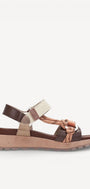 DAMES OPEN SCHOENEN-Bruin combi kleur