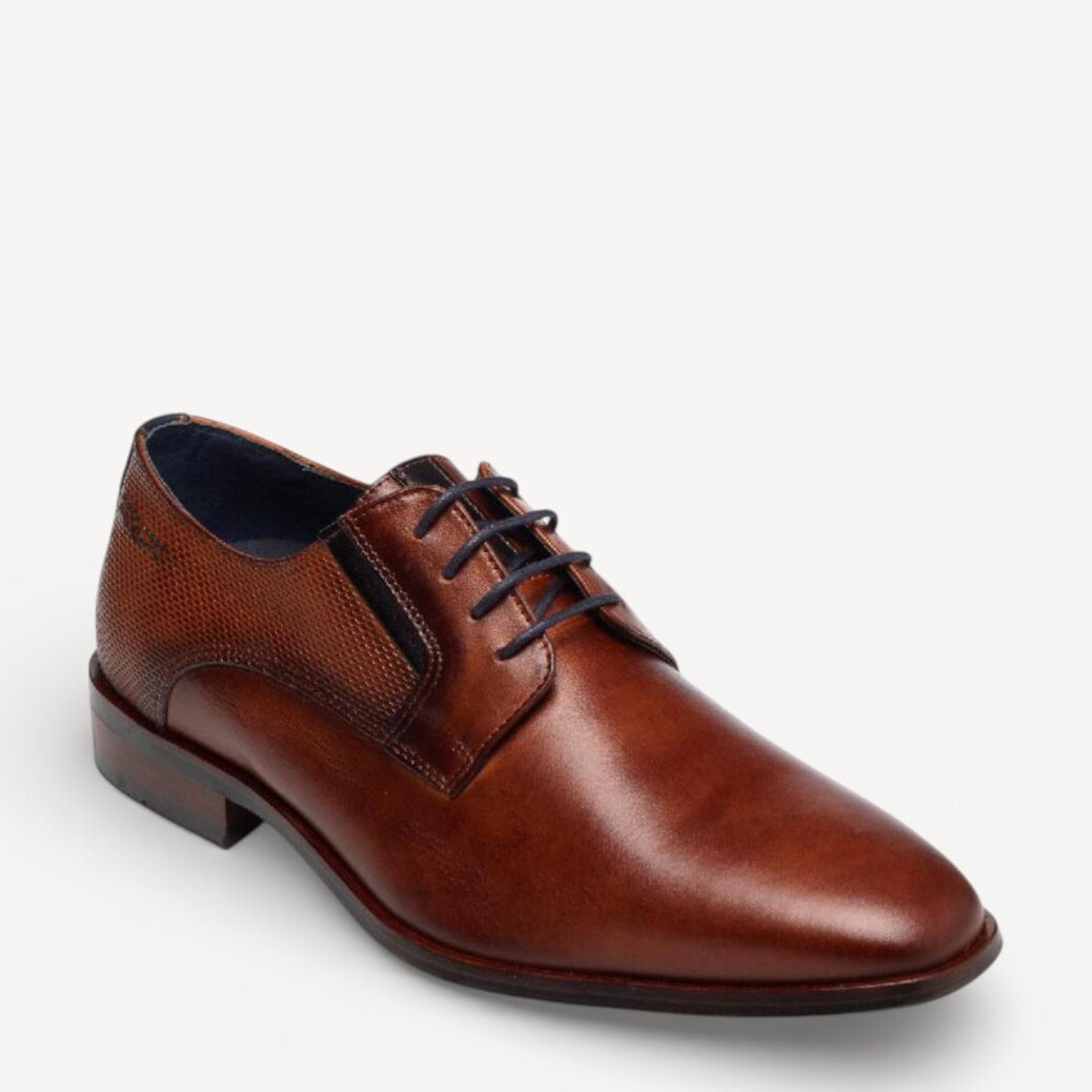 Heren veterschoenen-Bruin leer