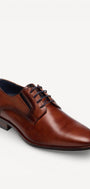 Heren veterschoenen-Bruin leer