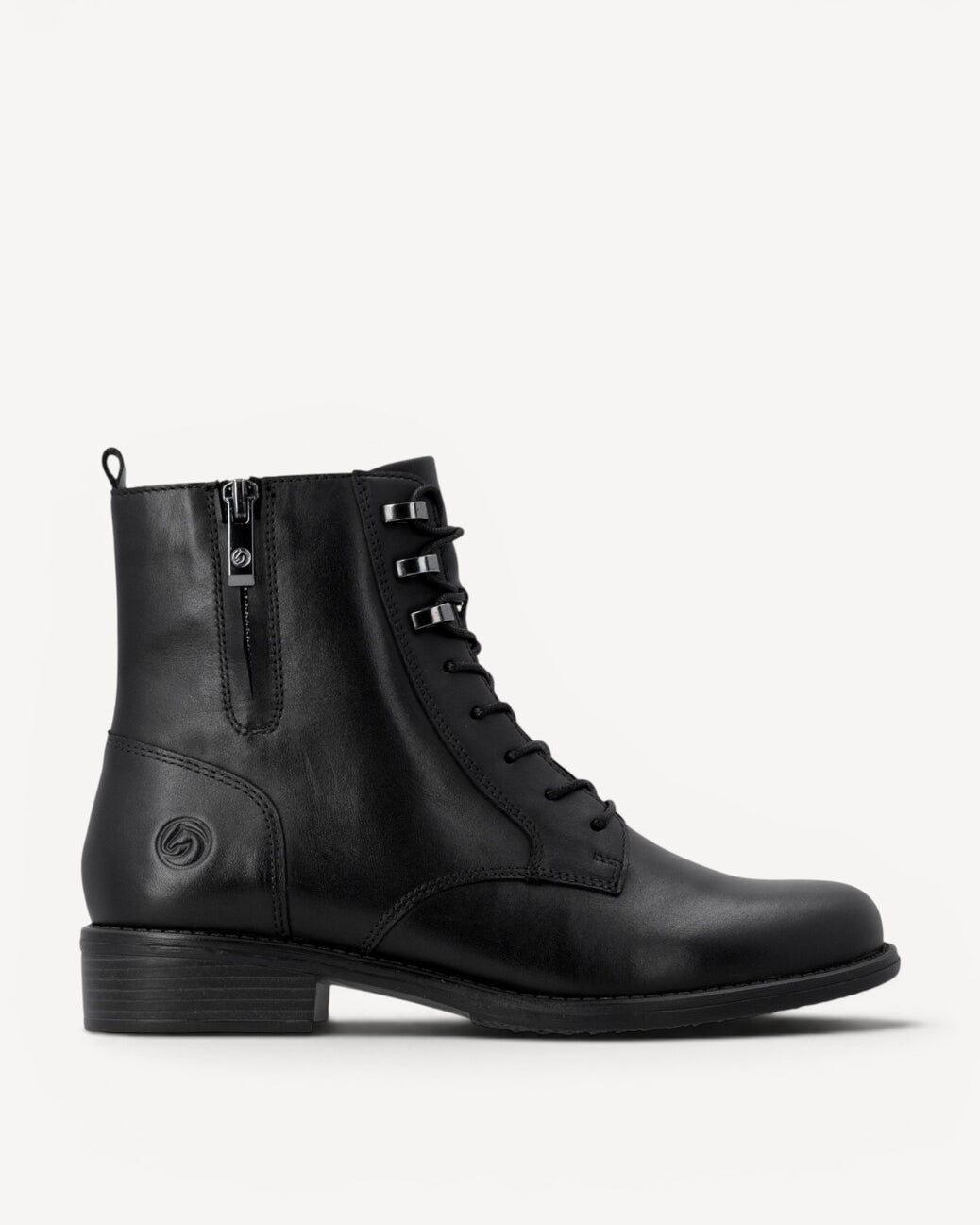 DAMES BOOTS+KORT LAARS-Zwart leer