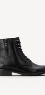DAMES BOOTS+KORT LAARS-Zwart leer