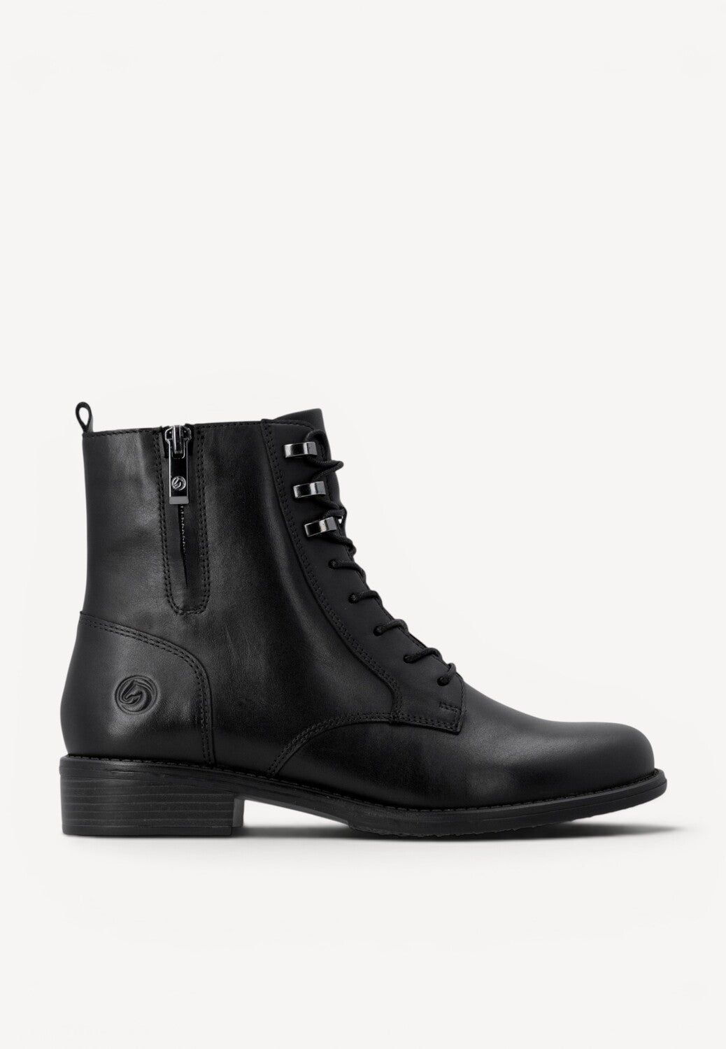 DAMES BOOTS+KORT LAARS-Zwart leer