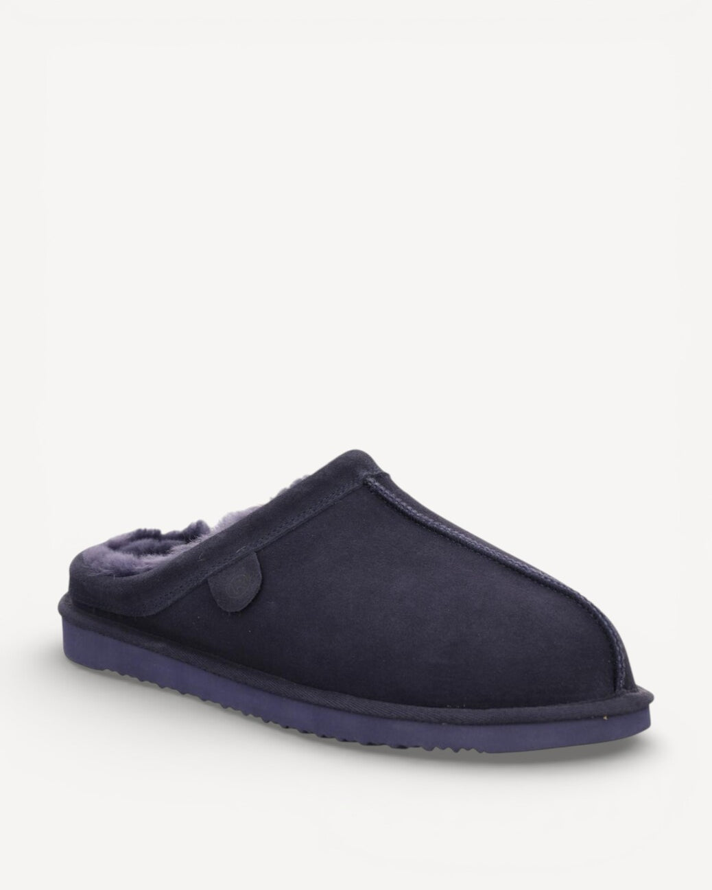 Heren muil pantoffels-Blauw suède/nubuck