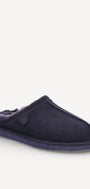 Heren muil pantoffels-Blauw suède/nubuck