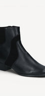DAMES BOOTS+KORT LAARS-Zwart leer