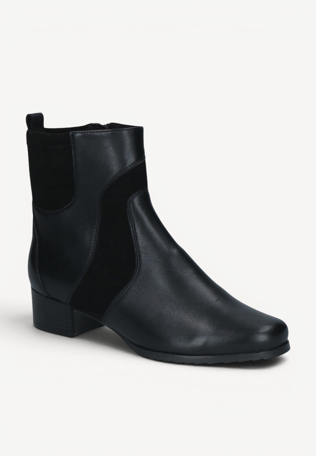 DAMES BOOTS+KORT LAARS-Zwart leer