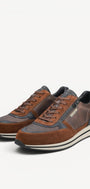 Heren veterschoenen-Bruin leer