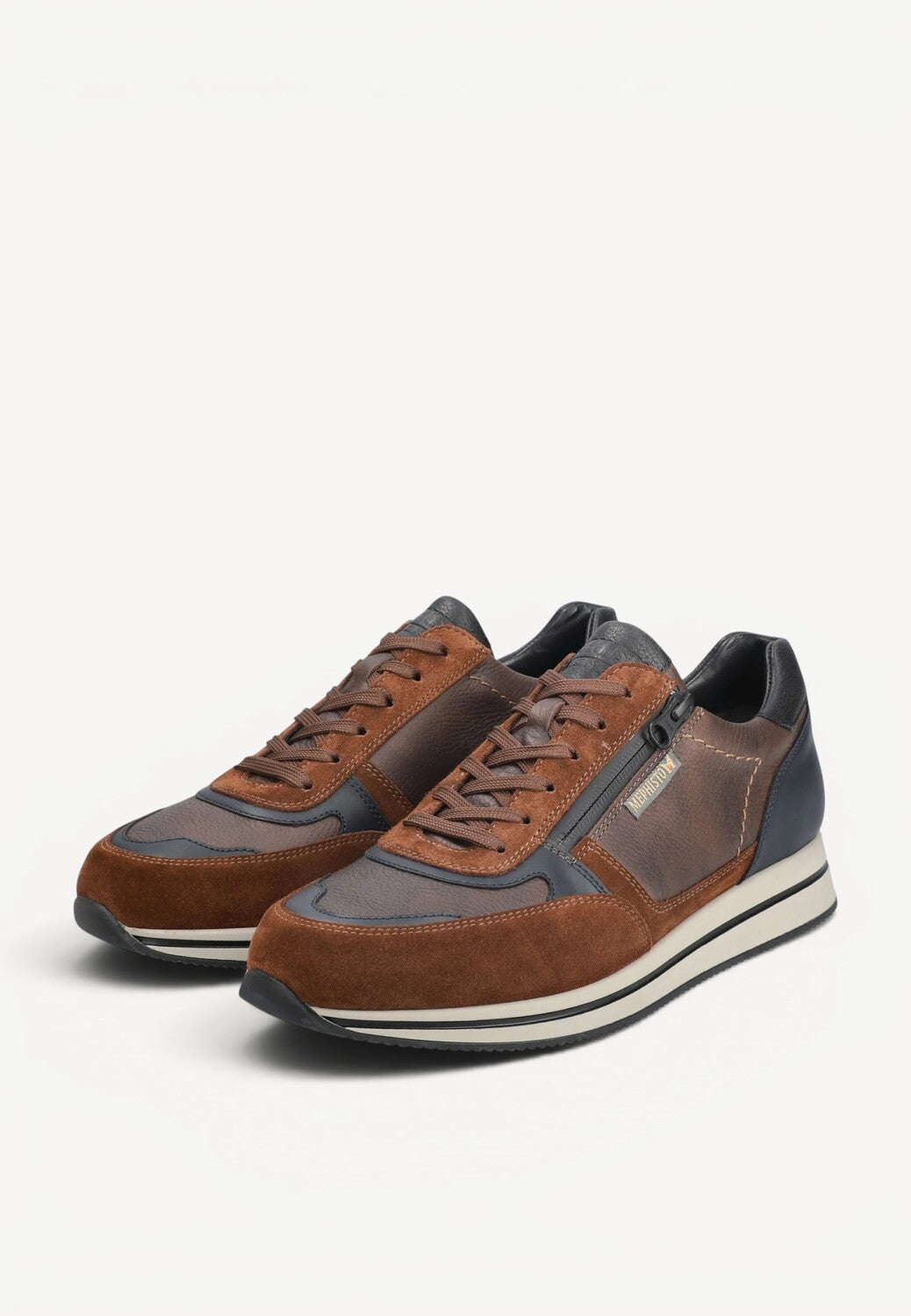 Heren veterschoenen-Bruin leer