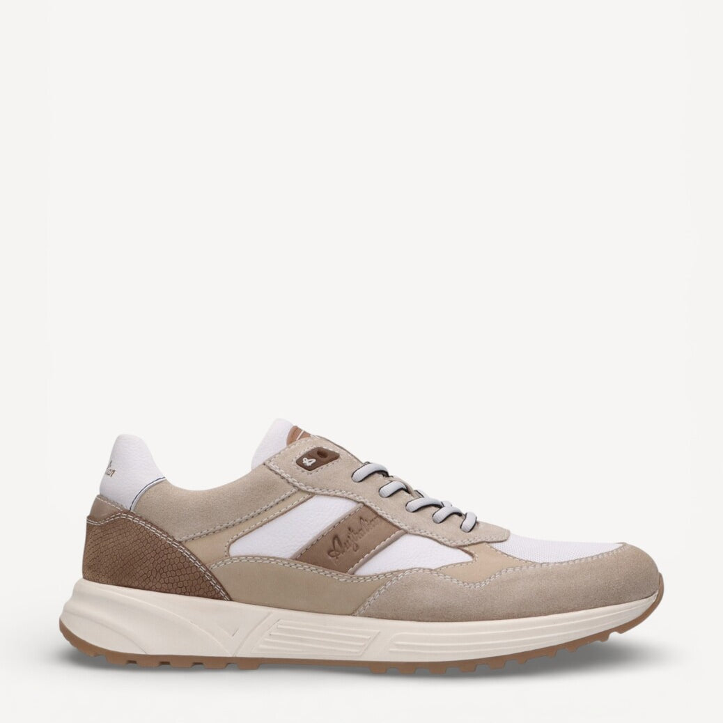 Heren veterschoenen-Beige combi kleur