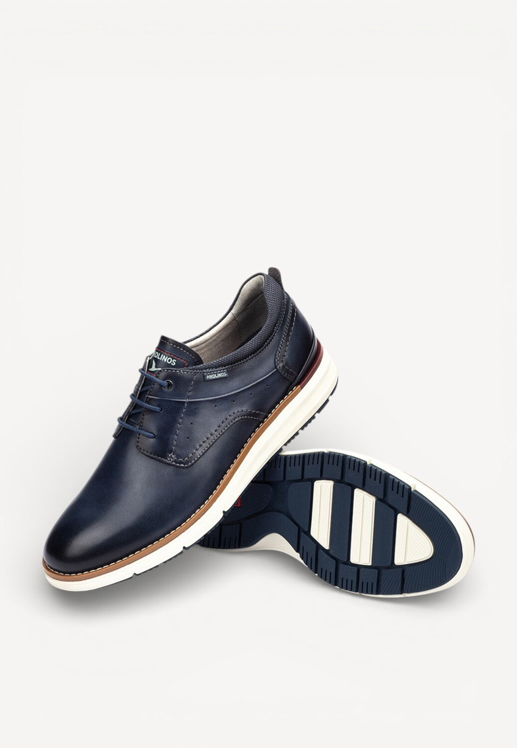 Heren veterschoenen-Blauw leer