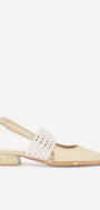 MUIL +SLINGBACK-Beige leer